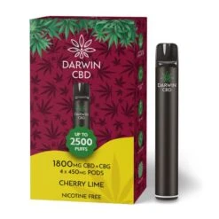 Darwin CBD Prefilled Pod System Starter Kit The Big One 1800mg -Vaping Supply Store Darwin CBD 1800mg Cherry Lime1