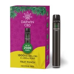Darwin CBD Prefilled Pod System Starter Kit The Big One 1800mg -Vaping Supply Store Darwin CBD 1800mg Fruit Punch1