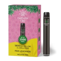 Darwin CBD Prefilled Pod System Starter Kit The Big One 1800mg -Vaping Supply Store Darwin CBD 1800mg Pink Lemonade1