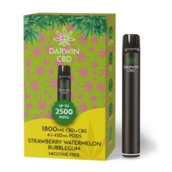 Darwin CBD Prefilled Pod System Starter Kit The Big One 1800mg -Vaping Supply Store Darwin CBD 1800mg Strawberry Watermelon Bubblegum1