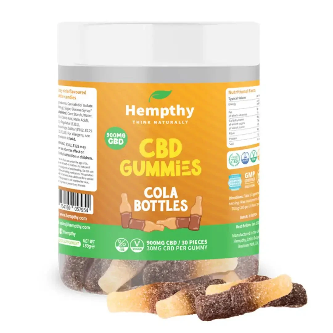 Hempthy CBD Gummies Cola Bottles 900mg 30pcs 3 Hempthy CBD Gummies Cola Bottles 900mg 30pcs