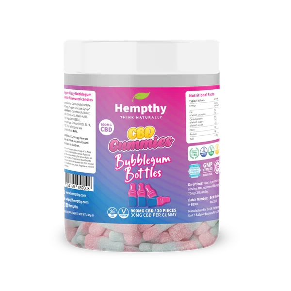 Hempthy CBD Gummies Bubblegum Bottles 900mg 30pcs 3 Hempthy CBD Gummies Bubblegum Bottles 900mg 30pcs