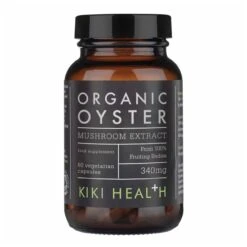 KIKI HEALTH Organic Mushroom Extract 60 Vegetarian Capsules -Vaping Supply Store Oyster Capsules Front min