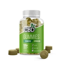 CBD +FX Hemp Gummies Turmeric Spirulina 1500mg 60 Gummies