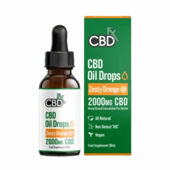 CBD +FX Oil Drops 2000mg 30ml -Vaping Supply Store zestyorangedrops